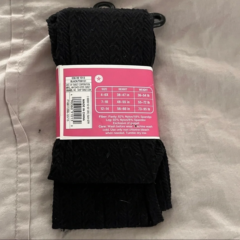 NWT 2 sets black tights girls 12/14 Circo  freestyle danskin dance heart